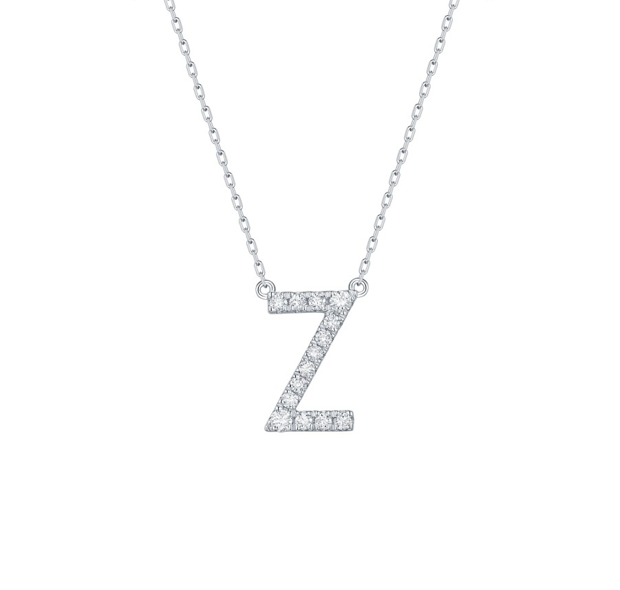 Necklaces Smiling Rocks | My Type 0.21Ct "Z" Lab Grown Diamond Necklace Nl-00171Wht