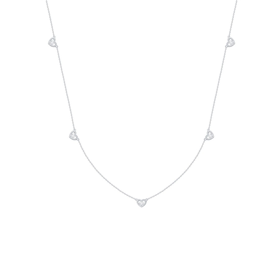 Necklaces Smiling Rocks | Bubbly 0.40Ct Lab Grown Diamonds Necklace Nl-00287Wht