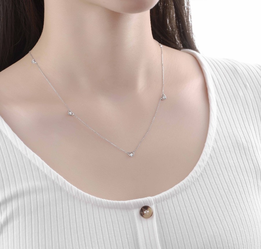 Necklaces Smiling Rocks | Bubbly 0.40Ct Lab Grown Diamonds Necklace Nl-00287Wht