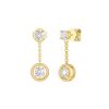 Earrings Smiling Rocks | Lab Grown 0.95Ctw Drop Diamond Frame Earrings E-02866Wht Yellow Gold