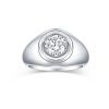 Rings Smiling Rocks | Lab Grown Diamond Dome Solitaire Men'S Band