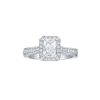 Rings Smiling Rocks | Bridal 1.72Ctw Emerald Halo Ring Lab Grown Diamond R-00545Wht White Gold