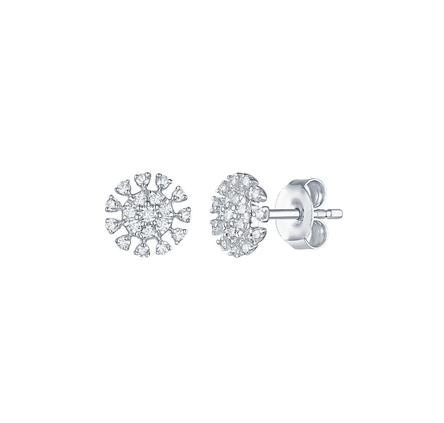 Earrings Smiling Rocks | Sunshine 0.23Ctw Lab Grown Diamond Studs E-00733Wht White Gold