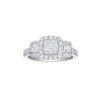 Rings Smiling Rocks | Bridal 1.99Ctw Cushion Halo Ring Lab Grown Diamond R-00557Wht White Gold