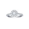 Rings Smiling Rocks | Engagement 0.76Ct Halo Ring With Diamond Shank R-00064Wht