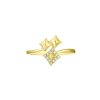 Rings Smiling Rocks | Three Sparkle 0.09Ctw Lab Grown Diamond Ring R-00710Wht Yellow Gold