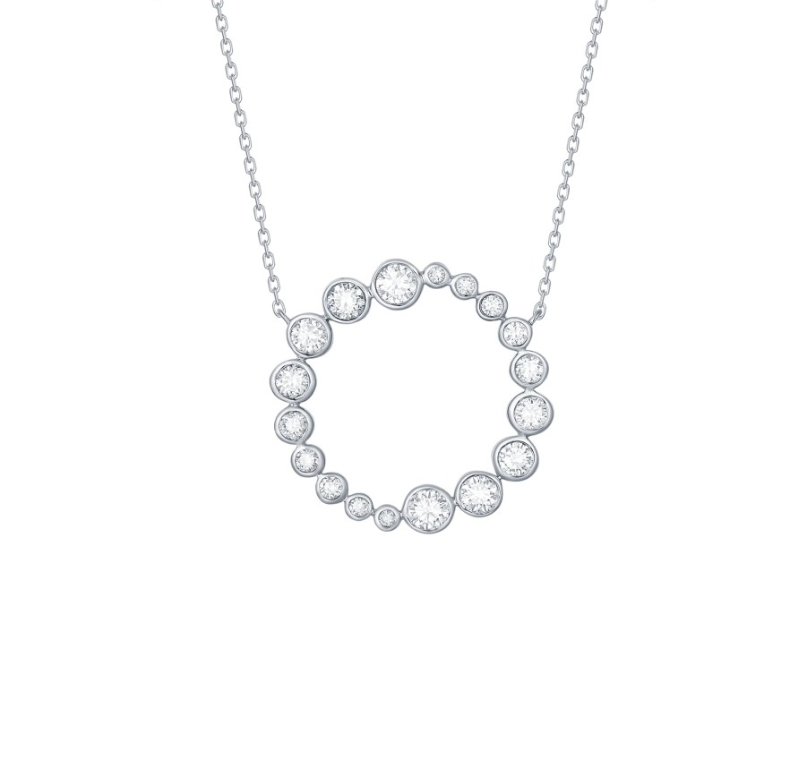 Necklaces Smiling Rocks | Bubbly 0.78Ct Lab Grown Diamonds Necklace Nl-00396Wht