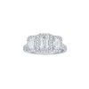 Rings Smiling Rocks | Bridal 2.55Ctw Emerald Halo Ring Lab Grown Diamond R-00556Wht White Gold