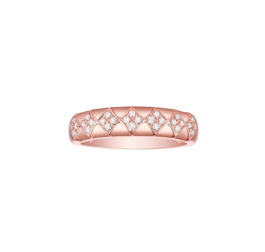 Rings Smiling Rocks | Stackable 0.20Ctw Lab Grown Diamond Band R-00698Wht Rose Gold