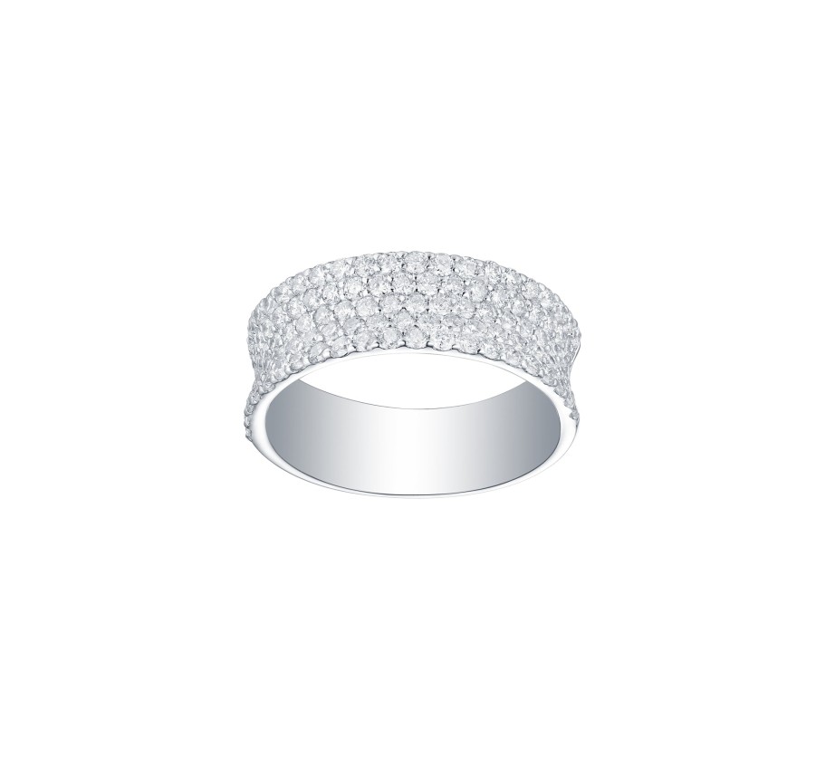 Rings Smiling Rocks | Lab Grown Diamond 6.06Ctw Half Eternity Band R-01963Wht