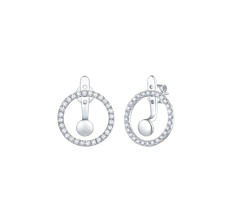 Earrings Smiling Rocks | Skyline 0.80Ct Circle Earrings E-00441Wht