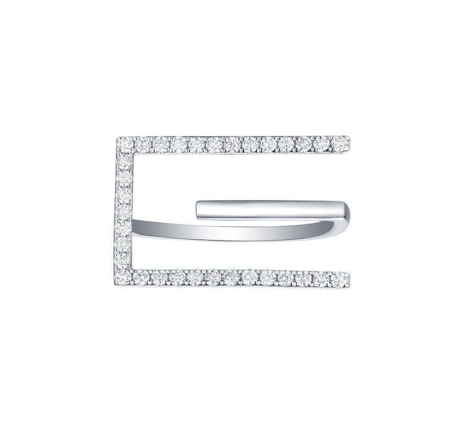 Rings Smiling Rocks | Skyline 0.40Ct Square Ring R-00384Wht