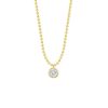 Necklaces Smiling Rocks | 1 Ctw Ball Chain Necklace With Round Solitaire Diamond Necklace Yellow Gold