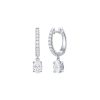 Earrings Smiling Rocks | Lab Grown Diamond 0.86Ct Oval Dangling Hoop Earrings