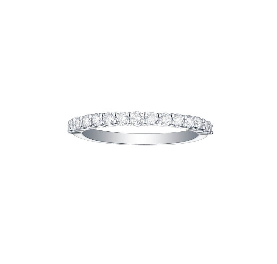 Rings Smiling Rocks | Bridal 0.45Ctw Half Eternity Band Lab Grown Diamond R-00572Wht White Gold