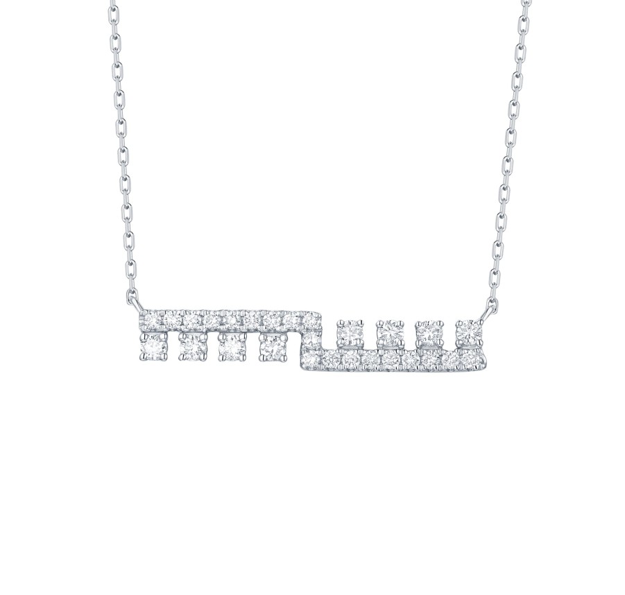 Necklaces Smiling Rocks | Drizzle 0.36 Ct Lab Grown Diamond Necklace Nl-00336Wht