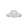 Rings Smiling Rocks | Bridal 1.56Ctw Emerald Halo Ring Lab Grown Diamond R-00537Wht White Gold