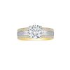 Rings Smiling Rocks | Lab Grown Diamond Solitaire With Baguatte Diamond Shank Bridal Ring White Yellow Gold