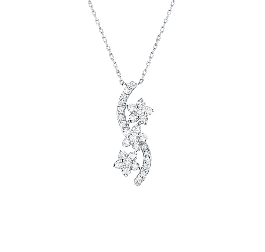 Necklaces Smiling Rocks | Drizzle 0.49Ct Lab Grown Diamond Necklace Nl-00342Wht