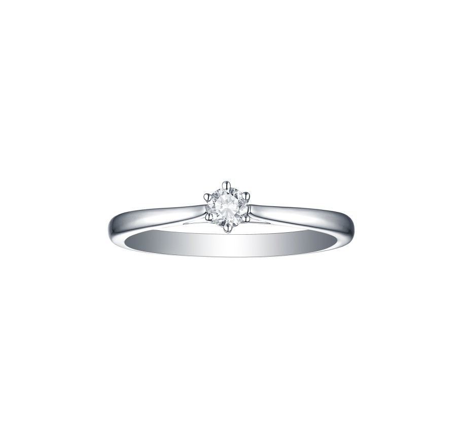 Rings Smiling Rocks | Engagement 0.15Ct Solitaire Ring R-00043Wht