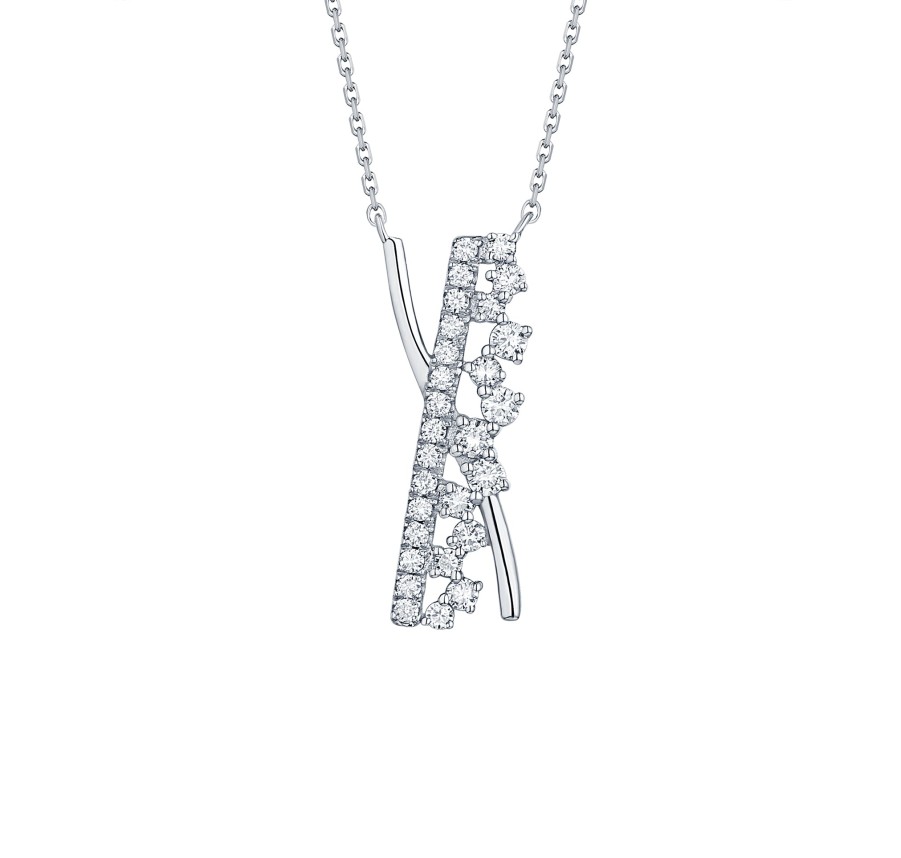 Necklaces Smiling Rocks | Drizzle 0.35Ct Lab Grown Diamond Necklace Nl-00351Wht