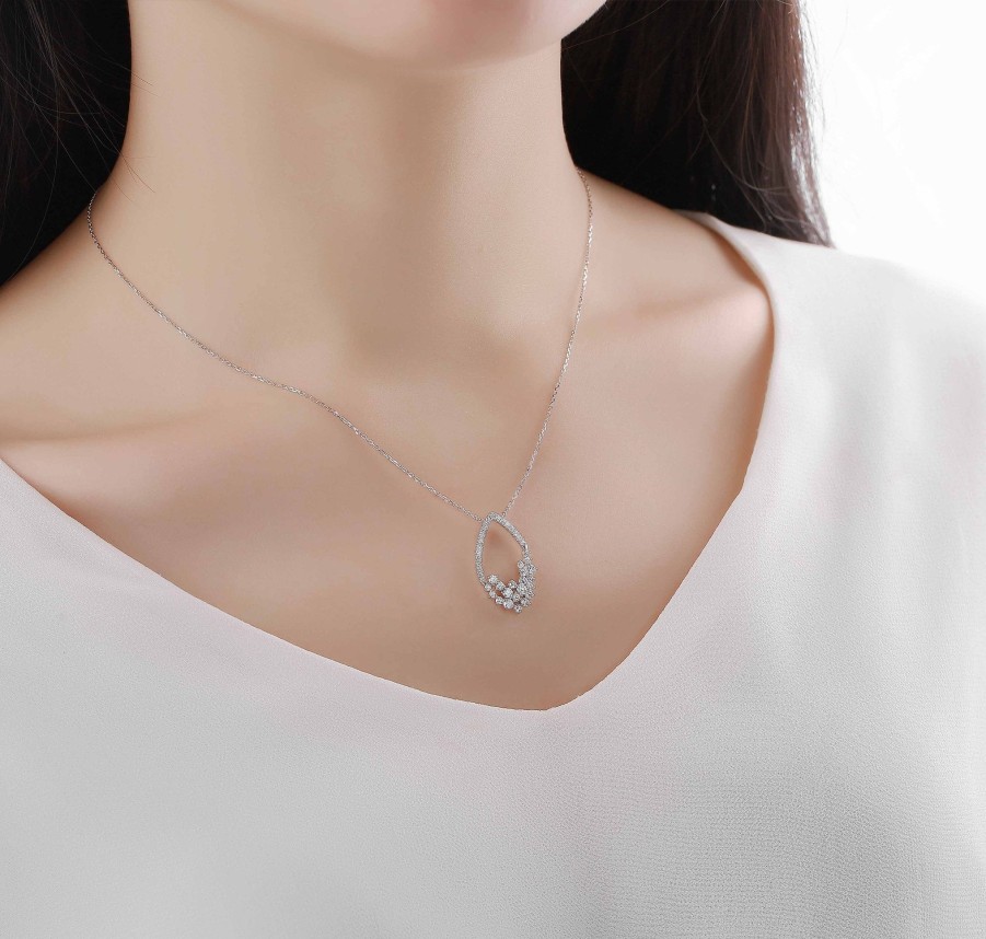 Necklaces Smiling Rocks | Drizzle 0.77Ct Lab Grown Diamond Necklace Nl-00235Wht