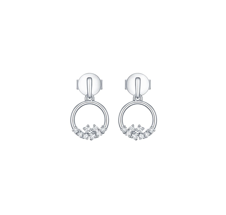 Earrings Smiling Rocks | Drizzle 0.14Ct Lab Grown Diamond Earrings E-00227Wht