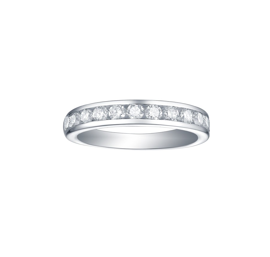 Rings Smiling Rocks | Essentials 1Ct Half Eternity Channel Band R-00026Wht