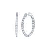 Earrings Smiling Rocks | Lab Grown Diamond 1.91Ctw Hoop Earrings E-01774Wht