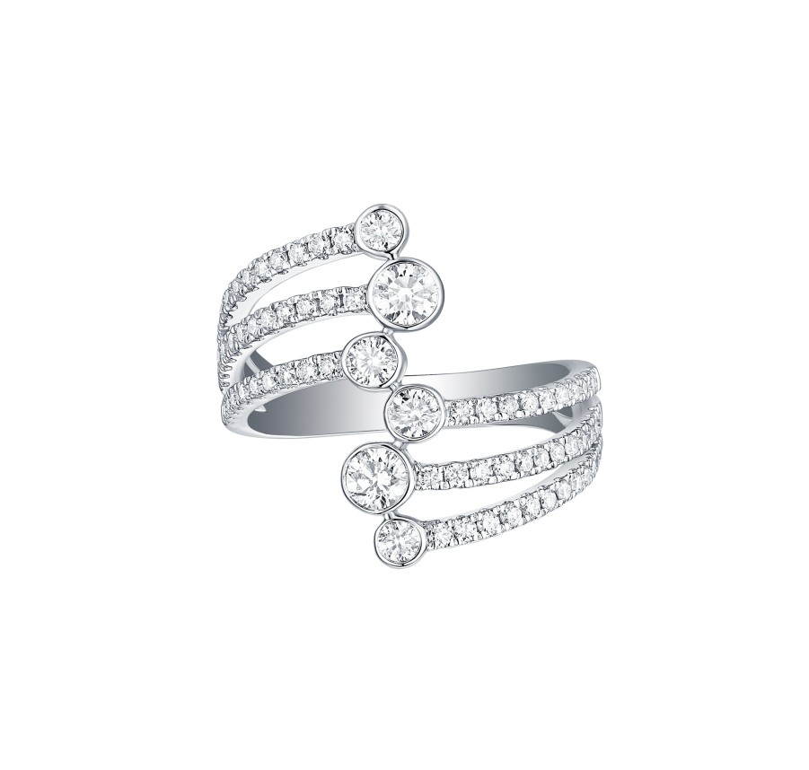 Rings Smiling Rocks | Bubbly 1.03Ct Lab Grown Diamonds Ring R-00317Wht