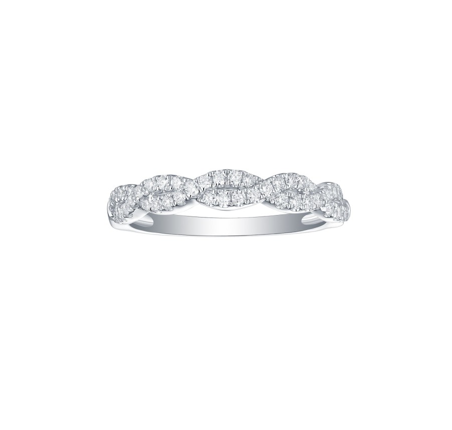 Rings Smiling Rocks | Essentials 0.33Ct Twisted Ring R-00261Wht