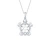 Necklaces Smiling Rocks | Mini 0.16Ct Turtle Pendant P-00221Wht