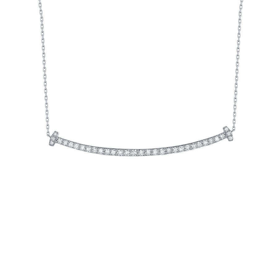 Necklaces Smiling Rocks | Essentials 0.55Ct Cutesy Smile Necklace Nl-00179Wht