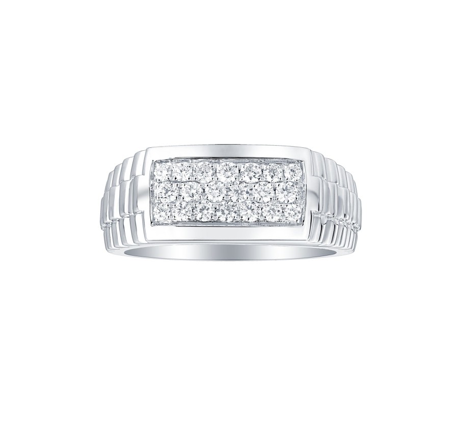 Rings Smiling Rocks | Lab Grown Diamond 0.56Ct Men'S Band R-02004Wht