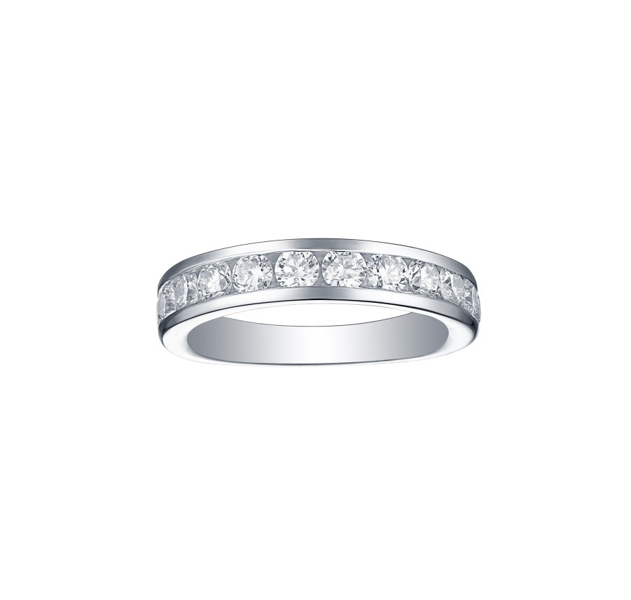 Rings Smiling Rocks | Essentials 1.50Ct Half Eternity Channel Band R-00027Wht