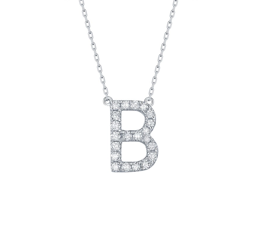 Necklaces Smiling Rocks | My Type 0.28Ct "B" Lab Grown Diamond Necklace Nl-00147Wht