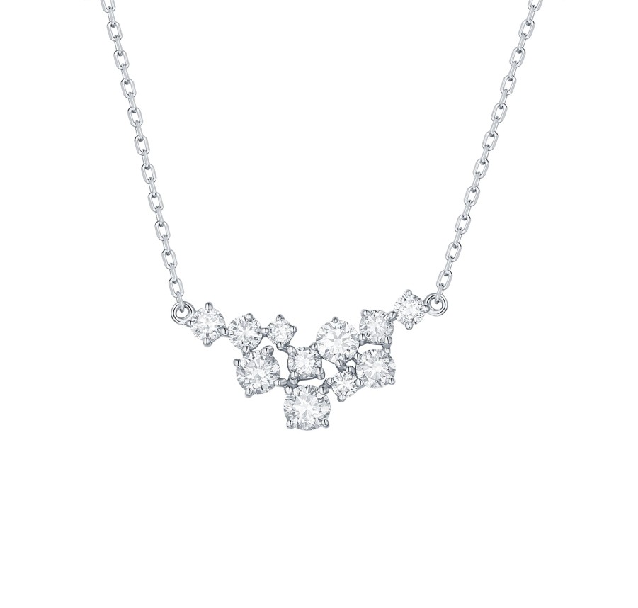 Necklaces Smiling Rocks | Drizzle 0.51Ct Lab Grown Diamond Necklace Nl-00231Wht