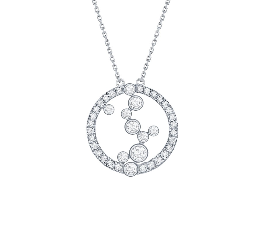 Necklaces Smiling Rocks | Bubbly 0.46Ct Lab Grown Diamonds Necklace Nl-00328Wht