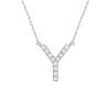 Necklaces Smiling Rocks | My Type 0.17Ct "Y" Lab Grown Diamond Necklace Nl-00170Wht