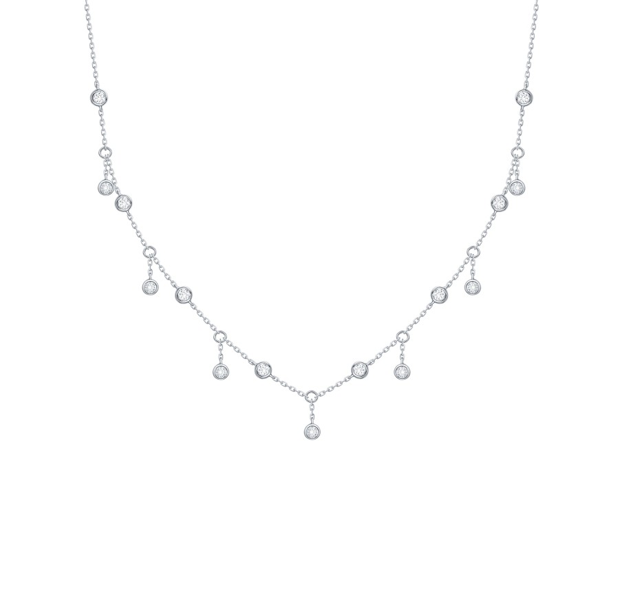 Necklaces Smiling Rocks | Bubbly 0.62Ct Lab Grown Diamonds Necklace Nl-00290Wht