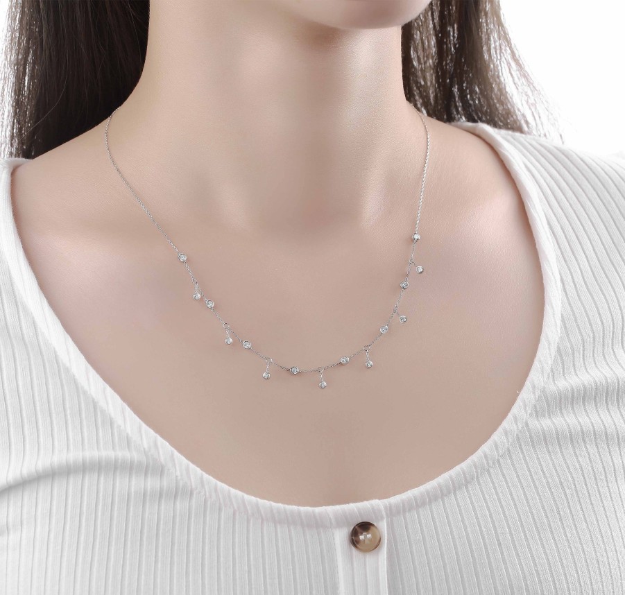 Necklaces Smiling Rocks | Bubbly 0.62Ct Lab Grown Diamonds Necklace Nl-00290Wht