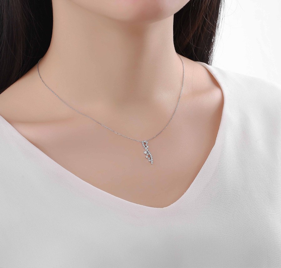 Necklaces Smiling Rocks | Drizzle 0.39Ct Lab Grown Diamond Necklace Nl-00339Wht