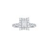 Rings Smiling Rocks | Bridal 1.84Ctw Emerald Halo Ring Lab Grown Diamond R-00584Wht White Gold