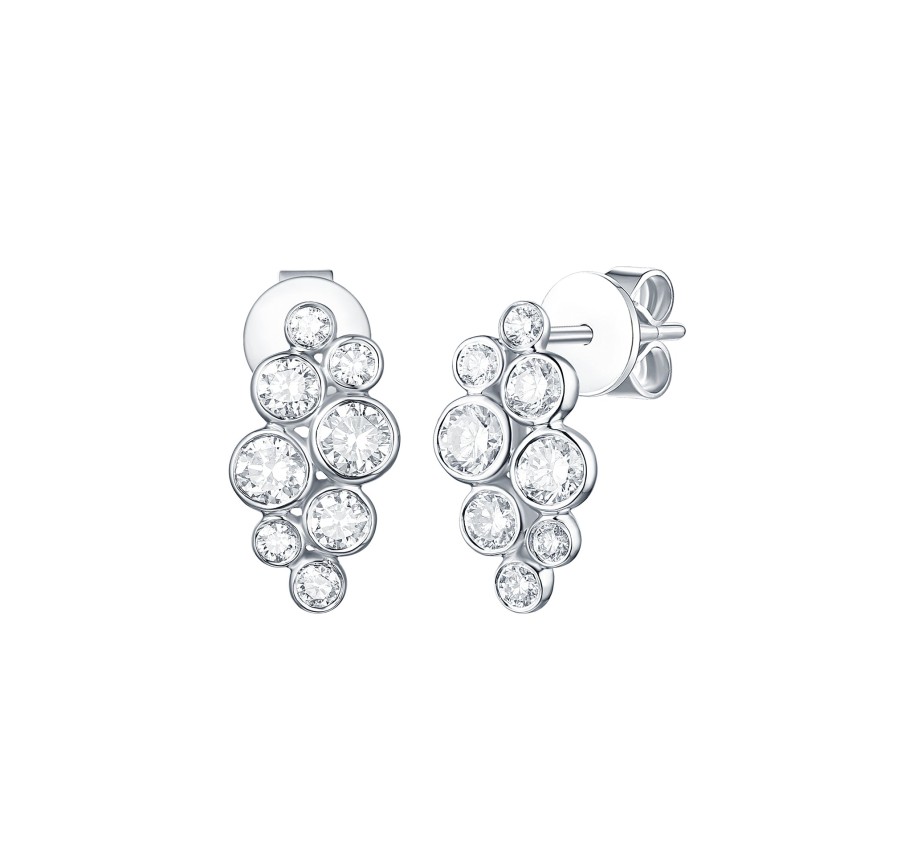 Earrings Smiling Rocks | Bubbly 0.95Ct Lab Grown Diamonds Earrings E-00185Wht