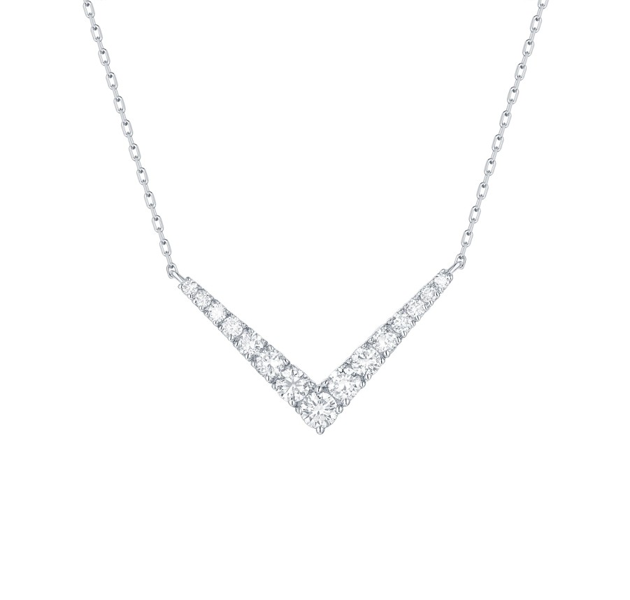 Necklaces Smiling Rocks | Essentials 0.51Ct Geometric Necklace Nl-00300Wht