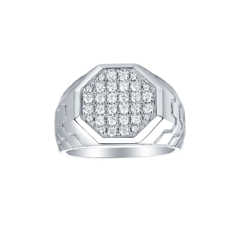 Rings Smiling Rocks | Lab Grown Diamond 0.83Ct Men'S Band R-02002Wht