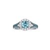 Rings Smiling Rocks | Blush Blue 1.30Ctw Halo Split Shank Diamond Ring R-00513Blu White Gold