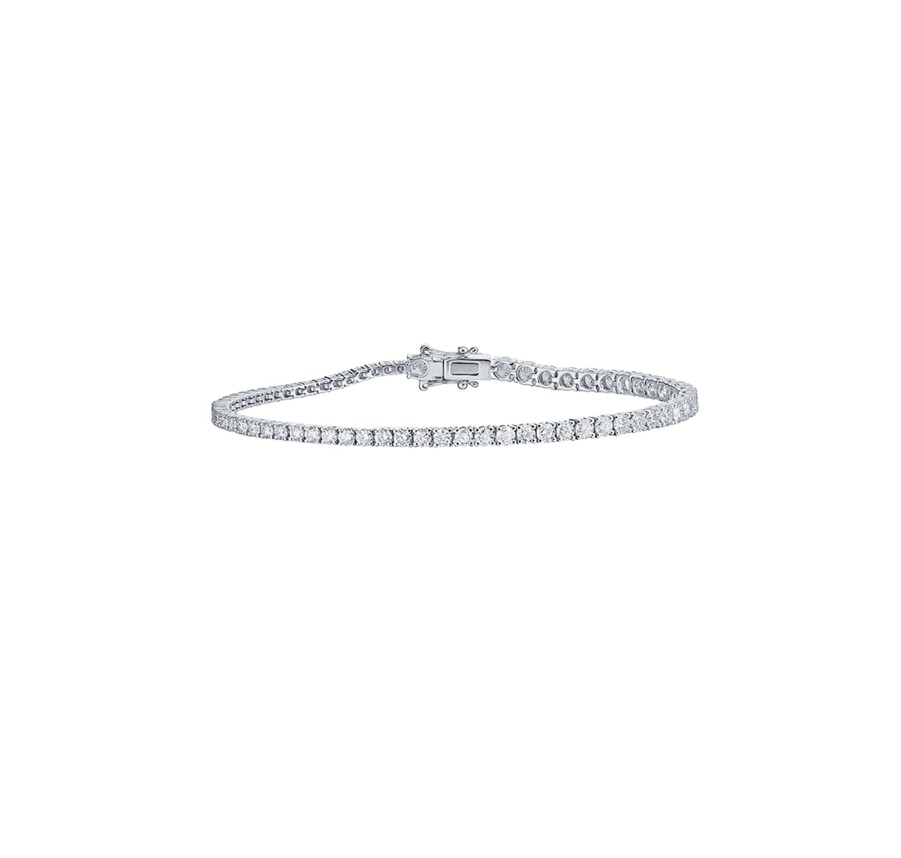 Bracelets Smiling Rocks | Lab Grown Diamond 4.98Ctw Tennis Bracelet Bl-01739Wht