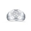 Rings Smiling Rocks | Lab Grown Diamond Hexagon Solitaire Men'S Band