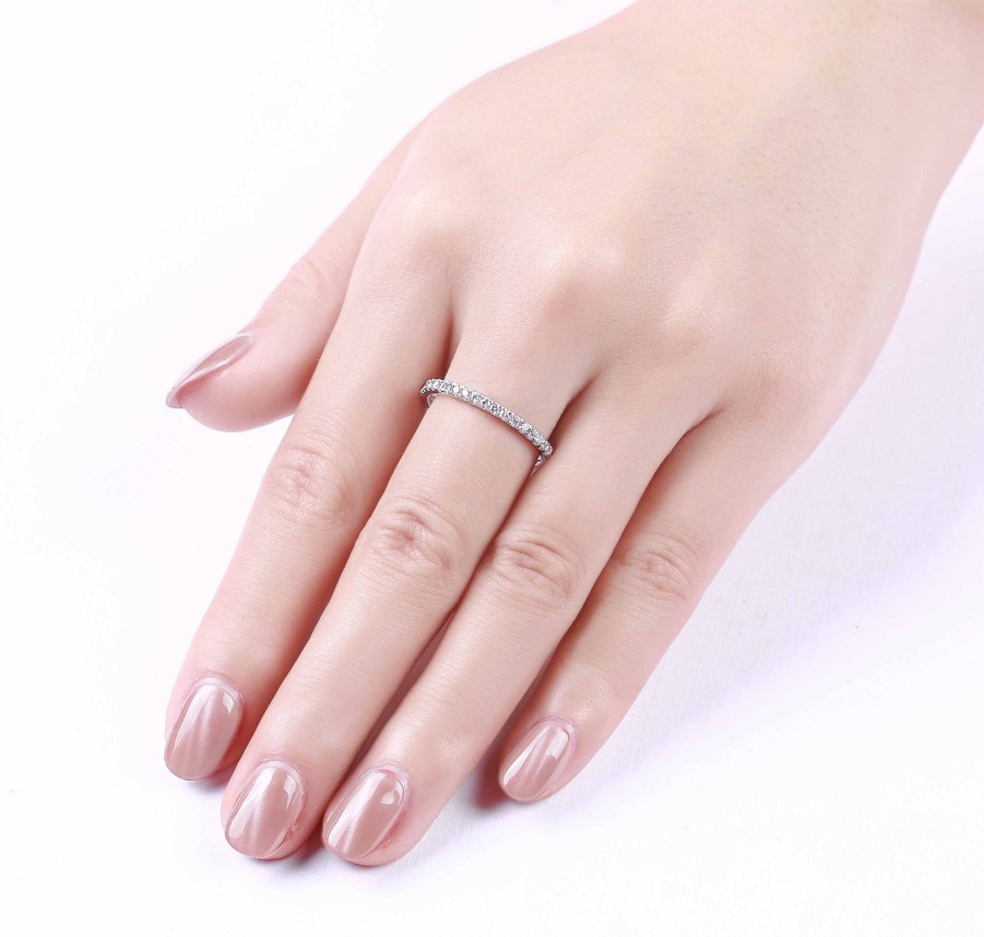 Rings Smiling Rocks | Essentials 0.25Ct Half Eternity Band R-00011Wht